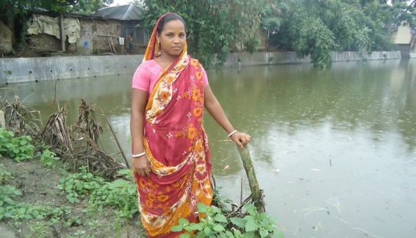 A community pond re-excavated through an adivashi woman’s leadership